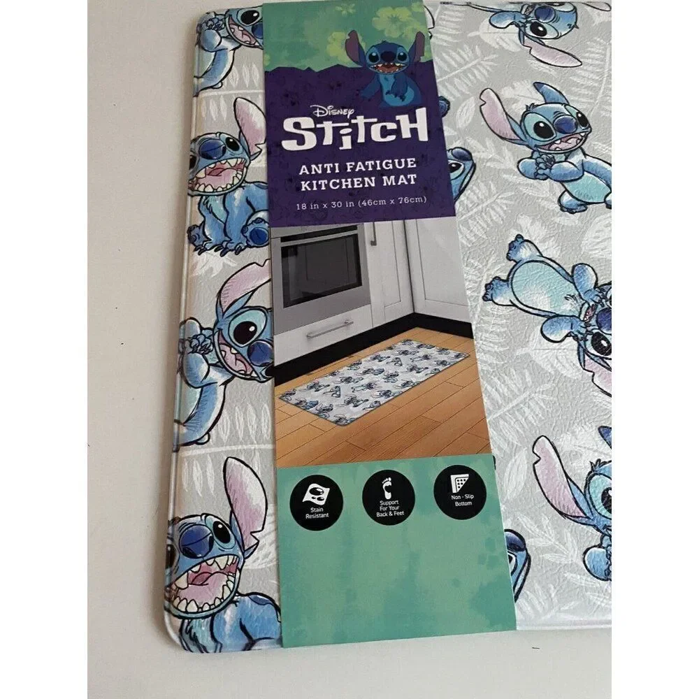 Disney Stitch Poses Anti Fatigue Kitchen Tropical All Over‎ 18 X 30” NEW